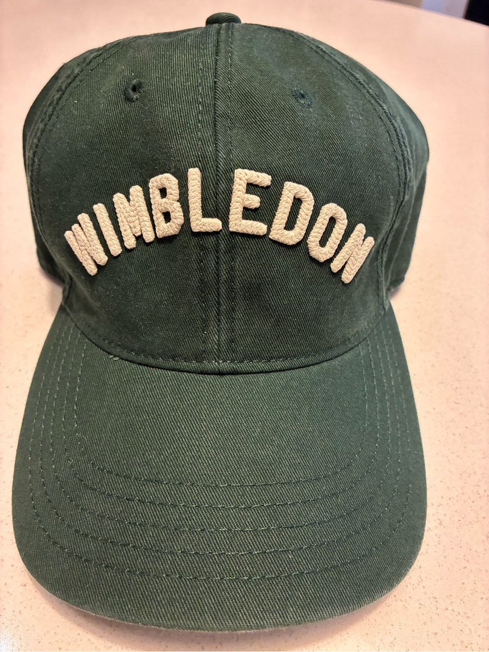 Wimbledon Green Baseball Cap with Cream Embroidery